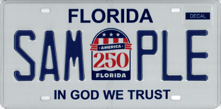 America 250 Sample License Plate